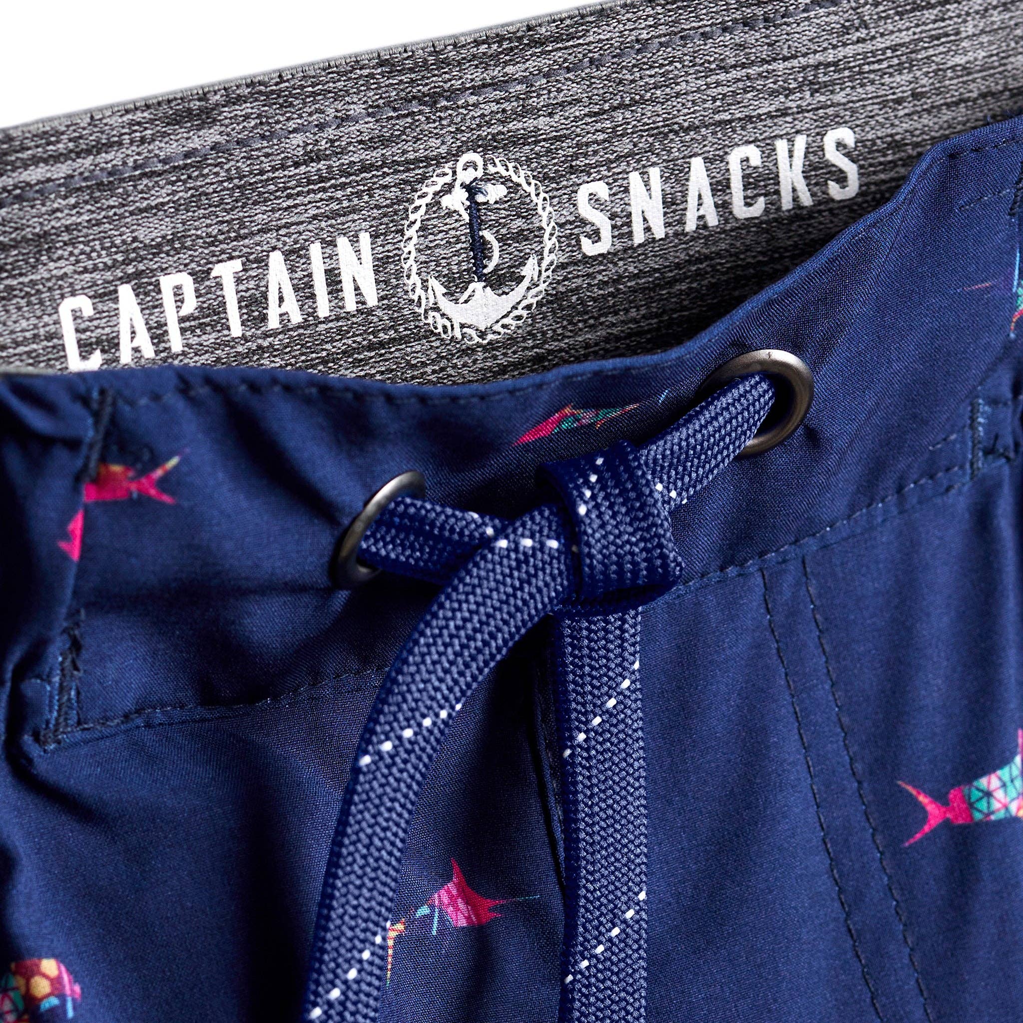 Navy Trippy Fish Captain Snacks Volleys for wholesale on Faire2