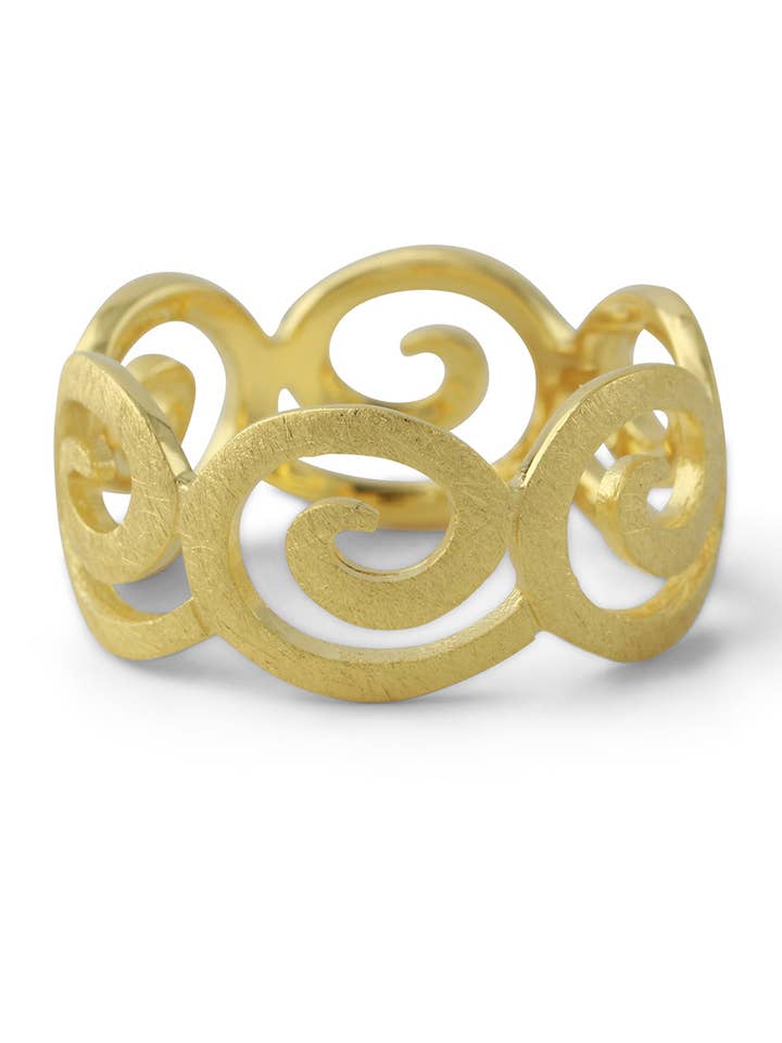 Sølvring "Spiral", 18kt forgyldt for engroshandel hos Campur GmbH