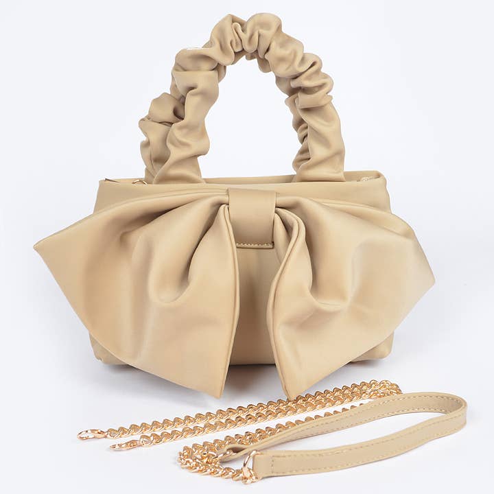 3AM BY H&D ACCESSORIES - Wholesale Top Handle Bag - Women's - Nylon Top Handle Bag with Bow Front Clutch