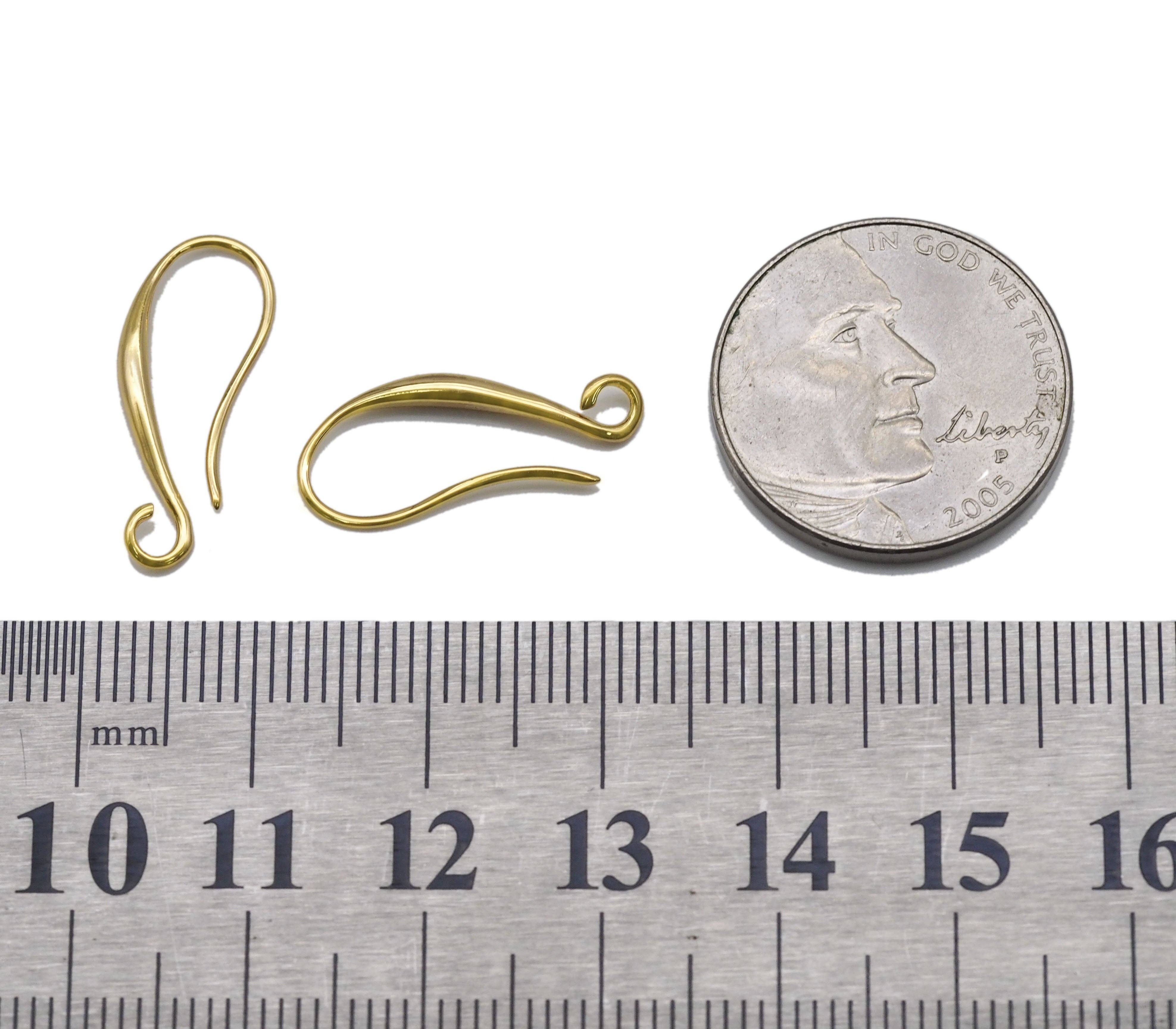 BestBeads&Beyond - Vente Boucles d'oreilles pendantes - Crochets d'oreille en or, lot de 1 paire, Sku#Y7522