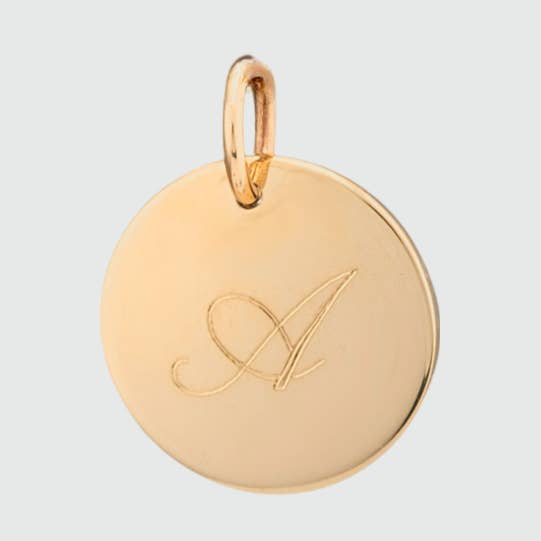 Auree Jewellery - Wholesale Individual charm/pendant - Pembroke 9ct Gold Engravable 12mm Small Disc Pendant0
