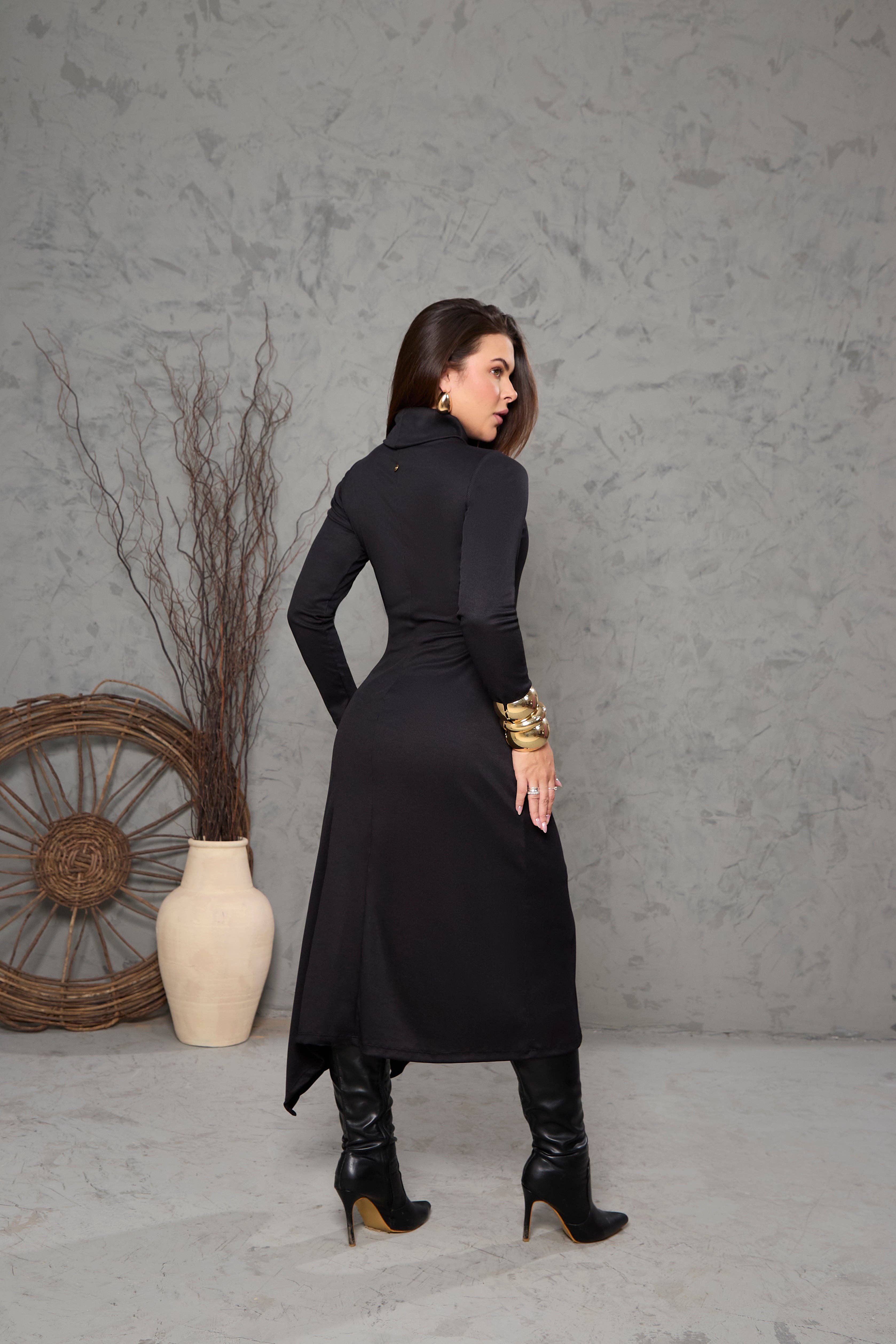 MARA - Wholesale Dress - Women's - CACHARREL NECKLINE DRESS WITH NESGAS2