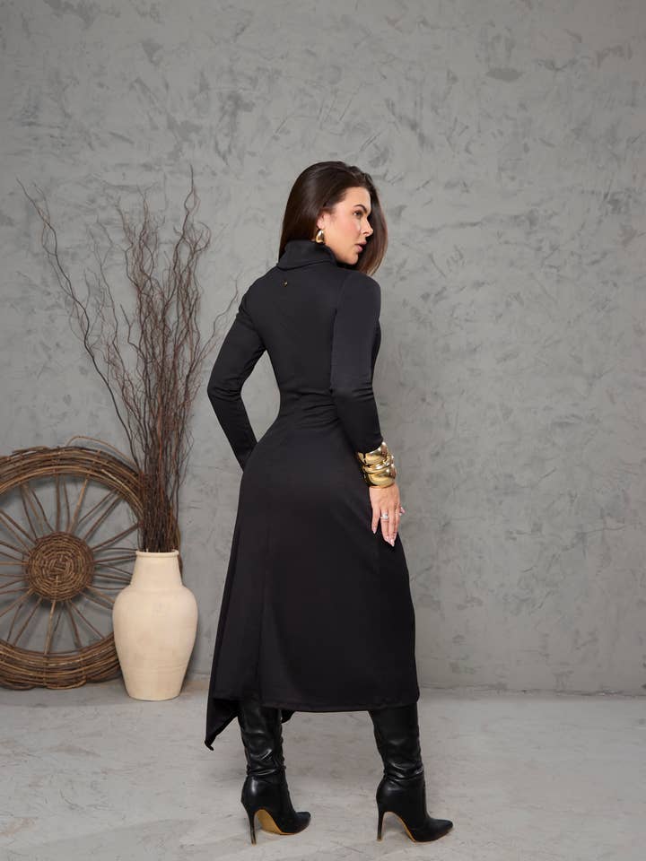 MARA - Wholesale Dress - Women's - CACHARREL NECKLINE DRESS WITH NESGAS2