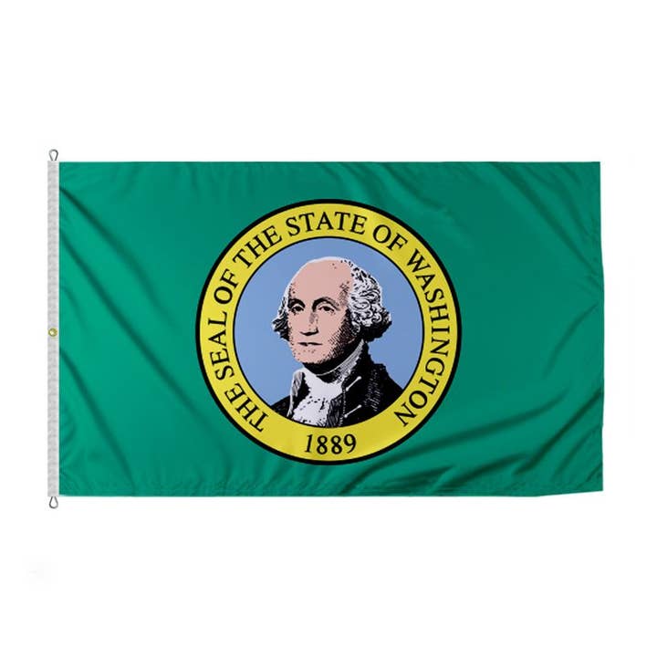 AGAS Washington State Flag 8x12 ft - Printed 200D Nylon for wholesale by AGAS MFG INC