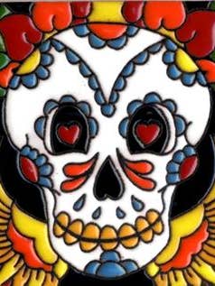 TD-06 Fliesenschädel mit Flügeln für den Großhandel von Arara Enterprises