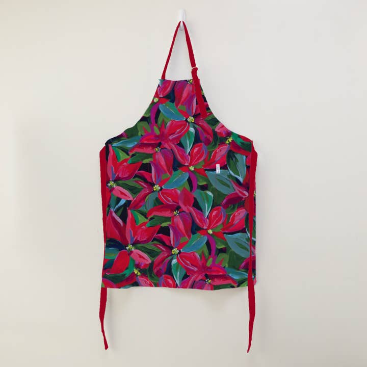 Apron - Poinsettia for wholesale by Kim Hovell Art