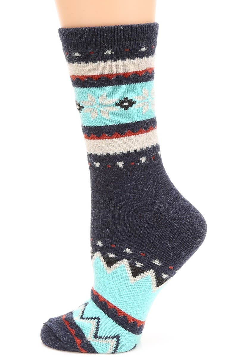 Women's Snowflake Wool Blend Crew Socks for wholesale on Faire8