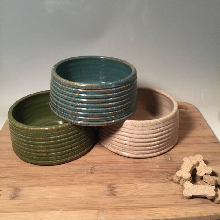 Small Pet Bowl minimalist style for wholesale by Fatty Frog Pots Handmade Pottery