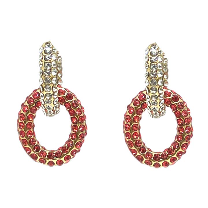 Aro de elo de corrente dupla - Cristal/Cristal Coral por atacado de QuayL Designs