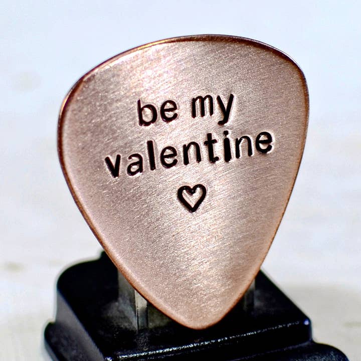 Be my Valentine Copper Guitar Pick for wholesale by NiciArt LLC