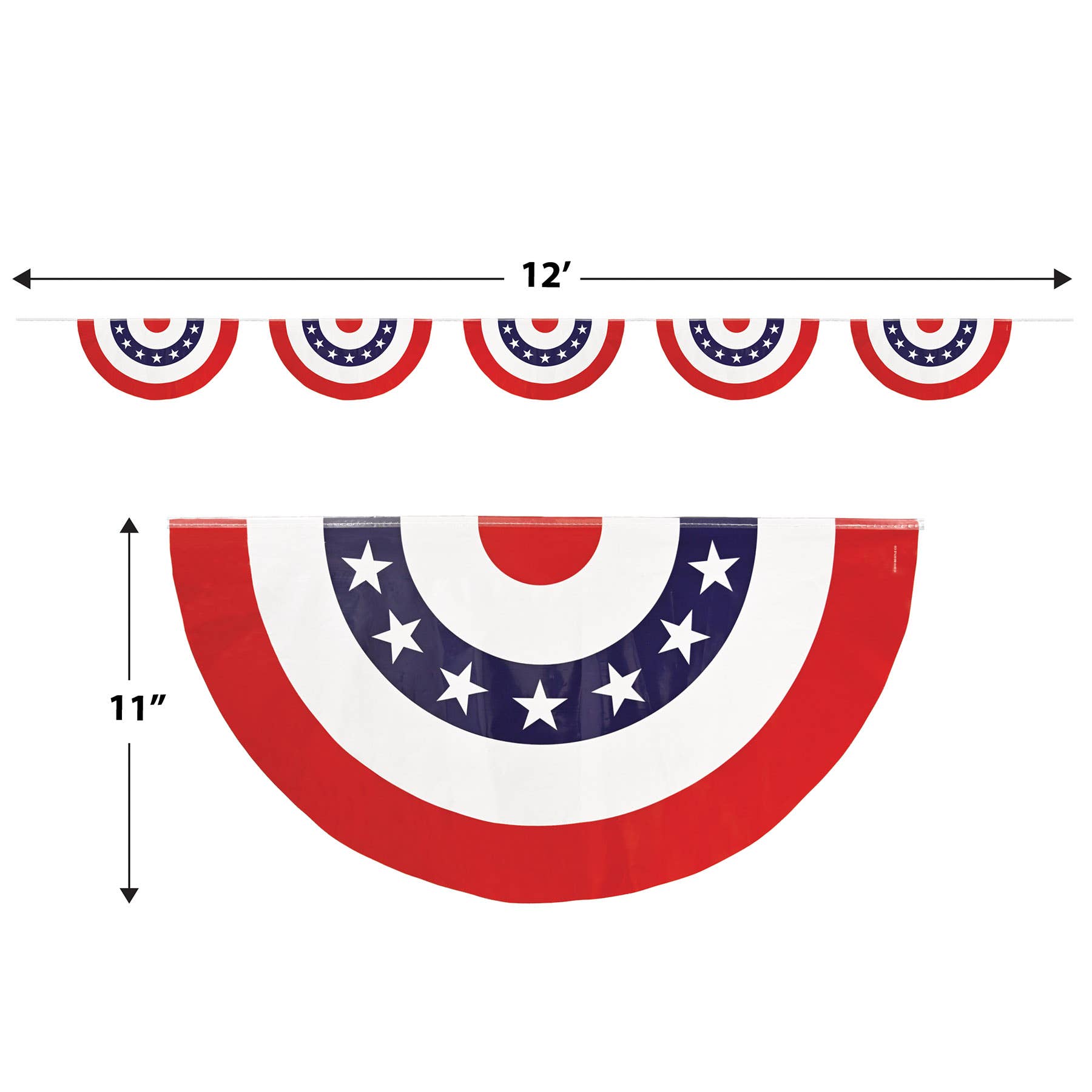 Beistle – Sinal/faixa de festa por atacado – Bandeirola Patriótica, 28 cm x 3,65 m, plástico, resistente a todas as condições meteorológicas6