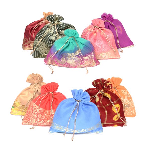 Matr Boomie Fair Trade - Wholesale Gift Bag Set/Pack - Sorpresa Eco Friendly Drawstring Gift Bags - Assorted