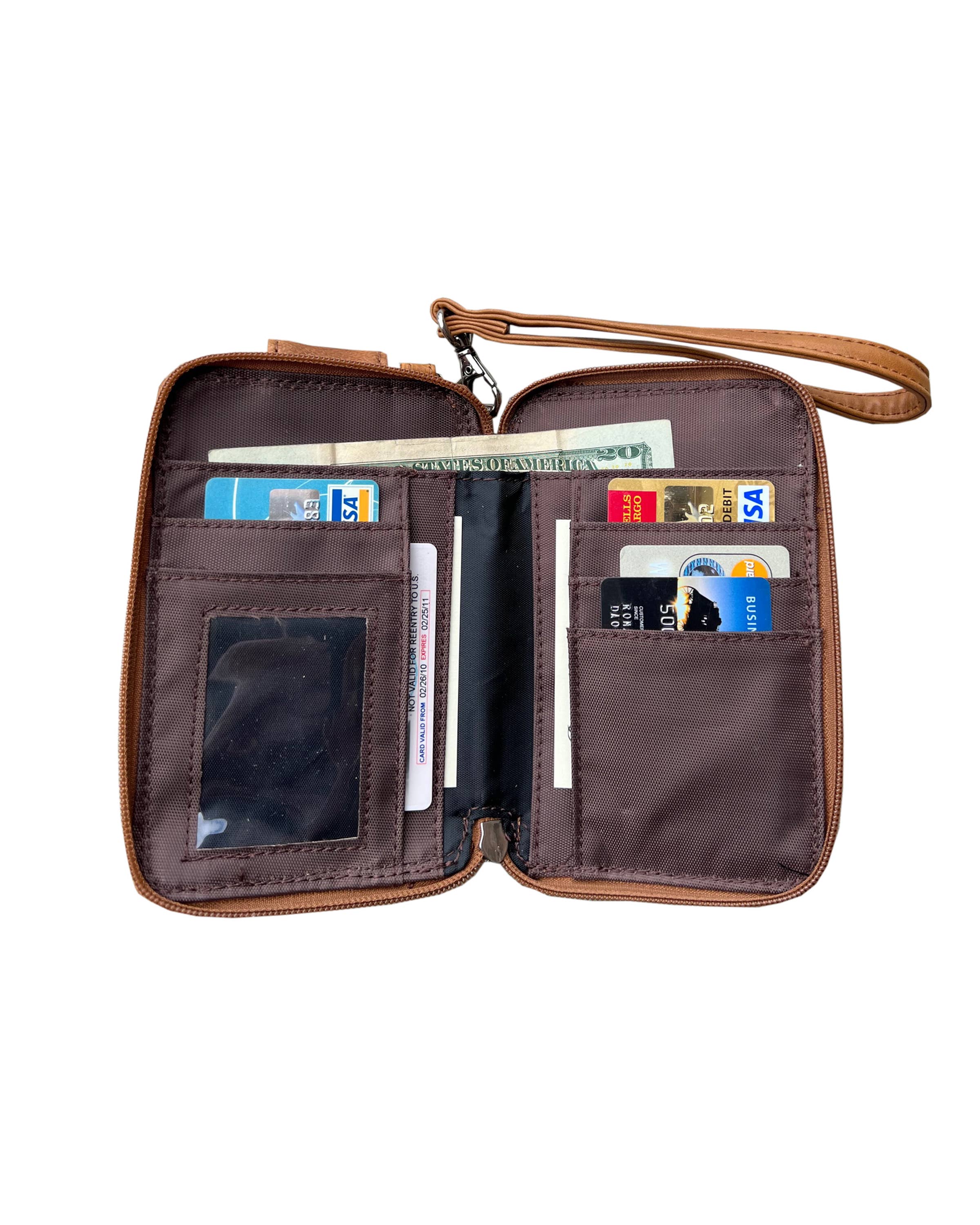 Roma Leathers, Inc. - Wholesale Phone Wallet - Women's - 3140 phone pouch with credit card slots adjustable strap5