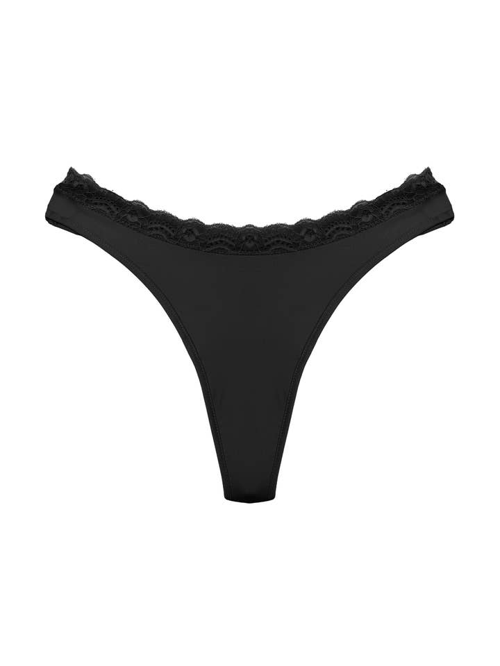Leakproof Lace Dipped Thong Liner for wholesale by Cheeky Cherry Inc.