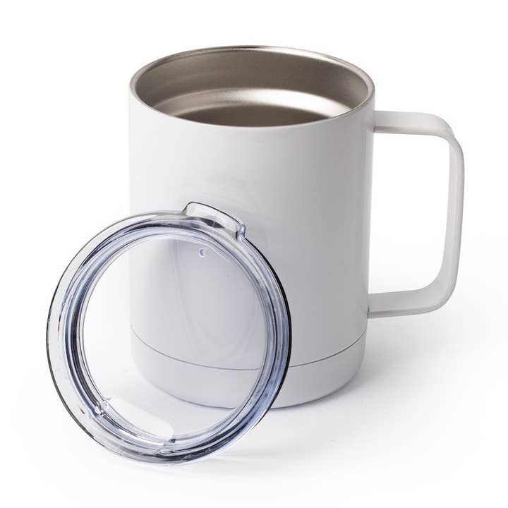 TAZZA DA CAFFÈ/CAMPER BIANCA IN ACCIAIO INOX PER LA FESTA DEL PAPÀ, 325 ML per la vendita all'ingrosso da parte di UNIQUE CREATION 4U, LLC