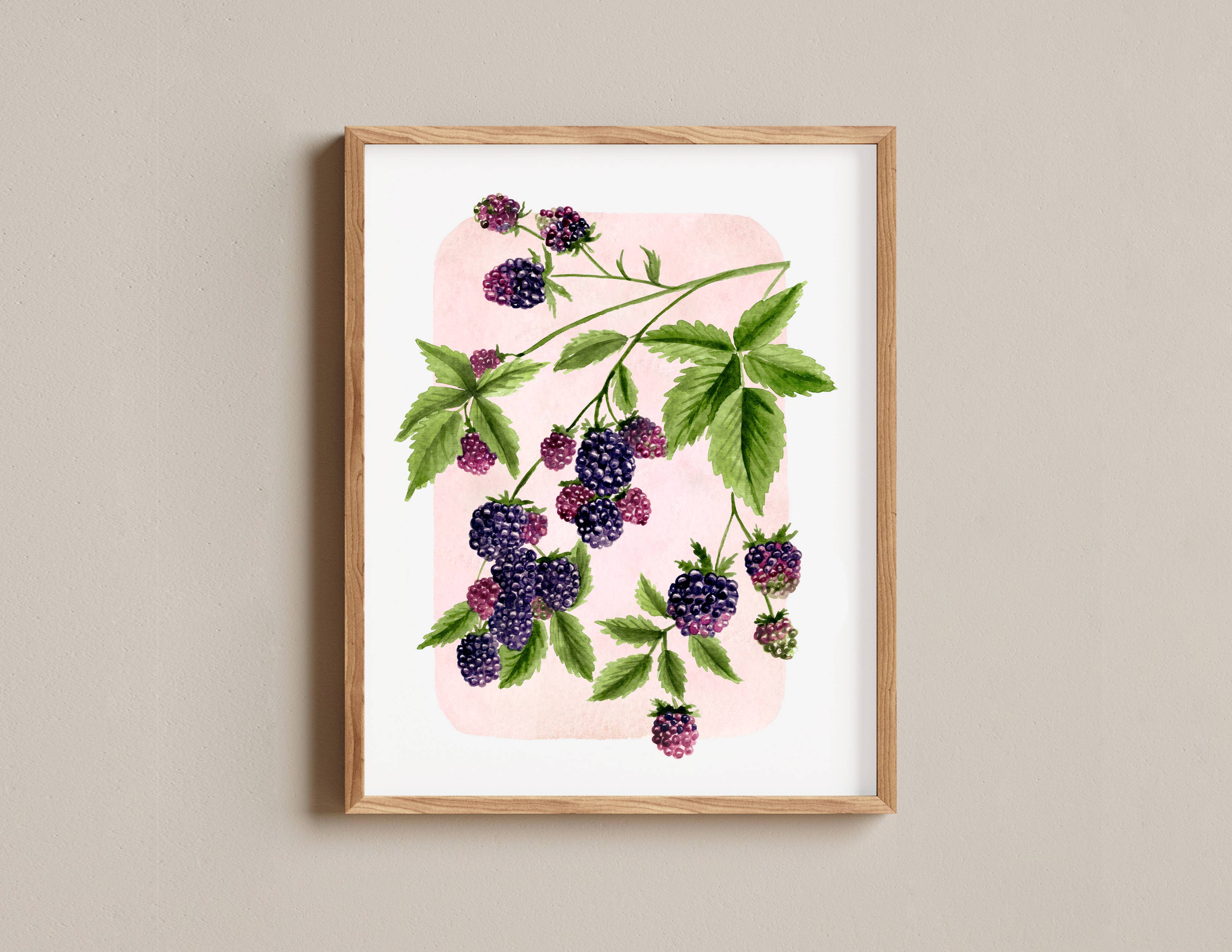 NorthHouse Creative Co. - Wholesale Art Print - Blackberries Watercolor Print 3