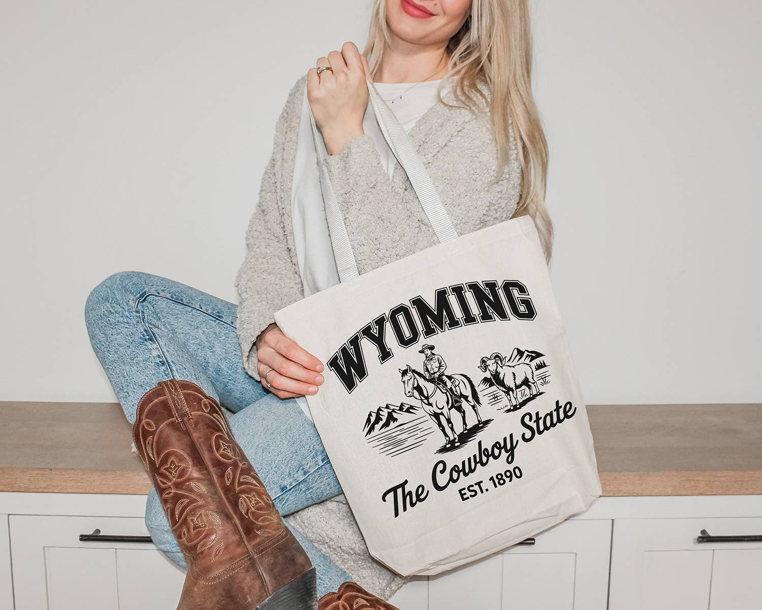 Lucky Luna Apparel - Wholesale Tote Bag - Women's - Cowboy State Wyoming Tote Bag3