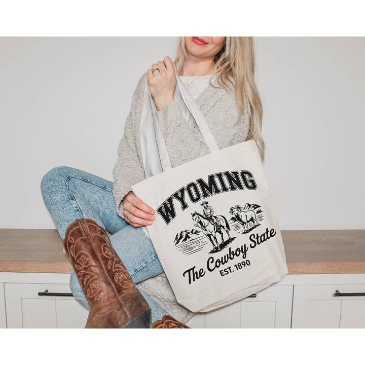 Lucky Luna Apparel - Wholesale Tote Bag - Women's - Cowboy State Wyoming Tote Bag3