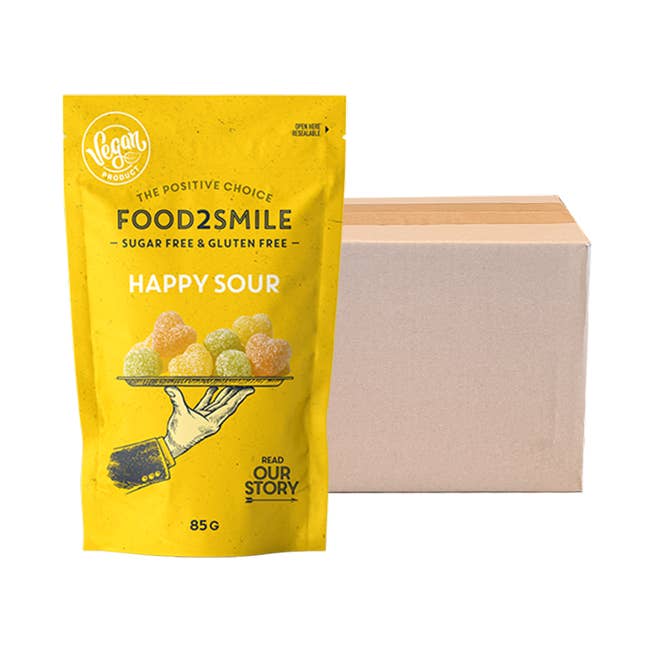 Food2Smile - Wholesale Hard Candy - Sugar-free sour candies | Happy Sour 8x85 gram