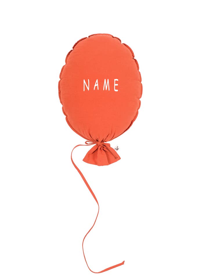 BALLONKUSSEN GEBRAND ORANJE GEPERSONALISEERD ECRU voor wholesale door Malomi Kids