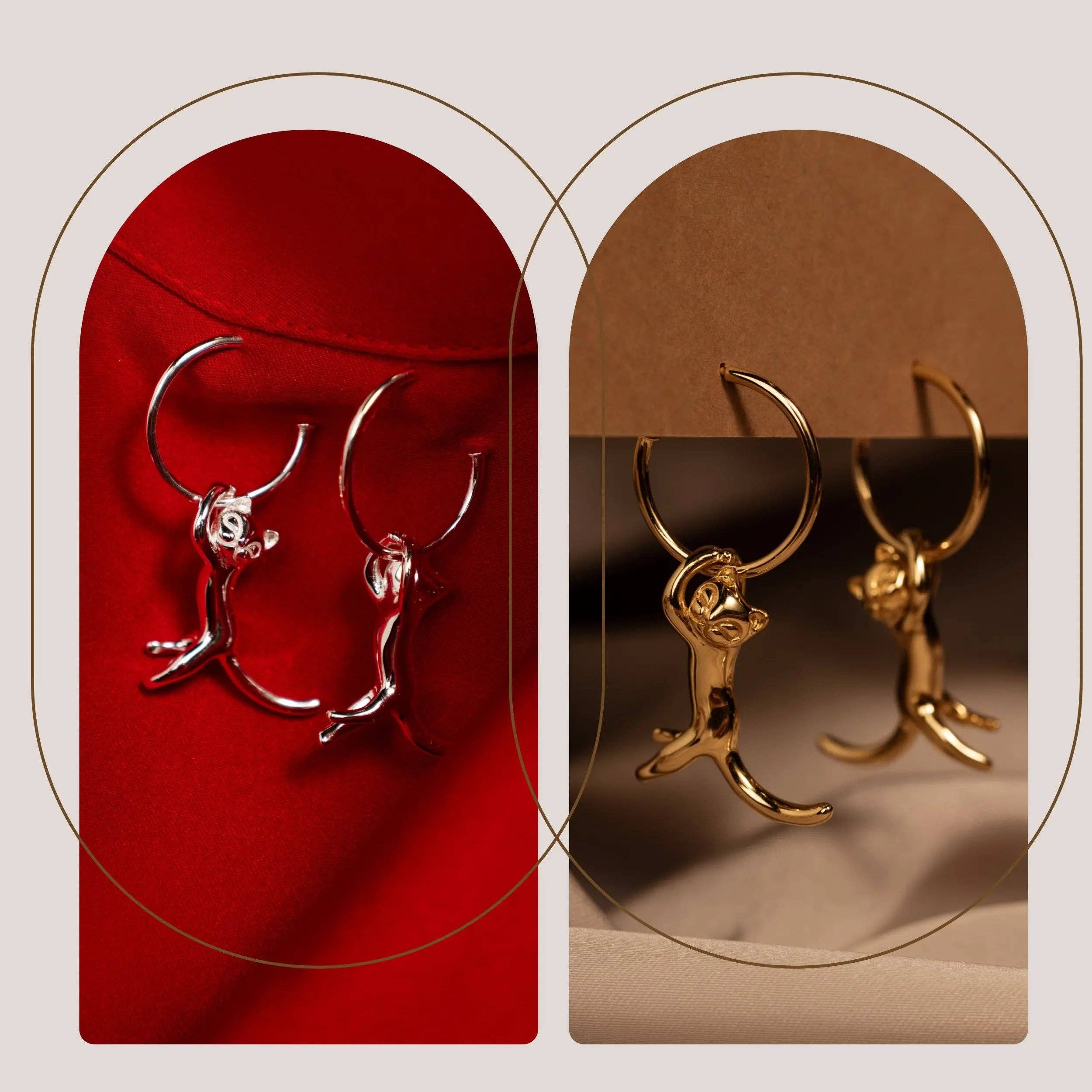 PHOEBE´S - Wholesale Dangle Earrings - Pendientes para Amantes de los Gatos, Pendientes de Plata de Ley1