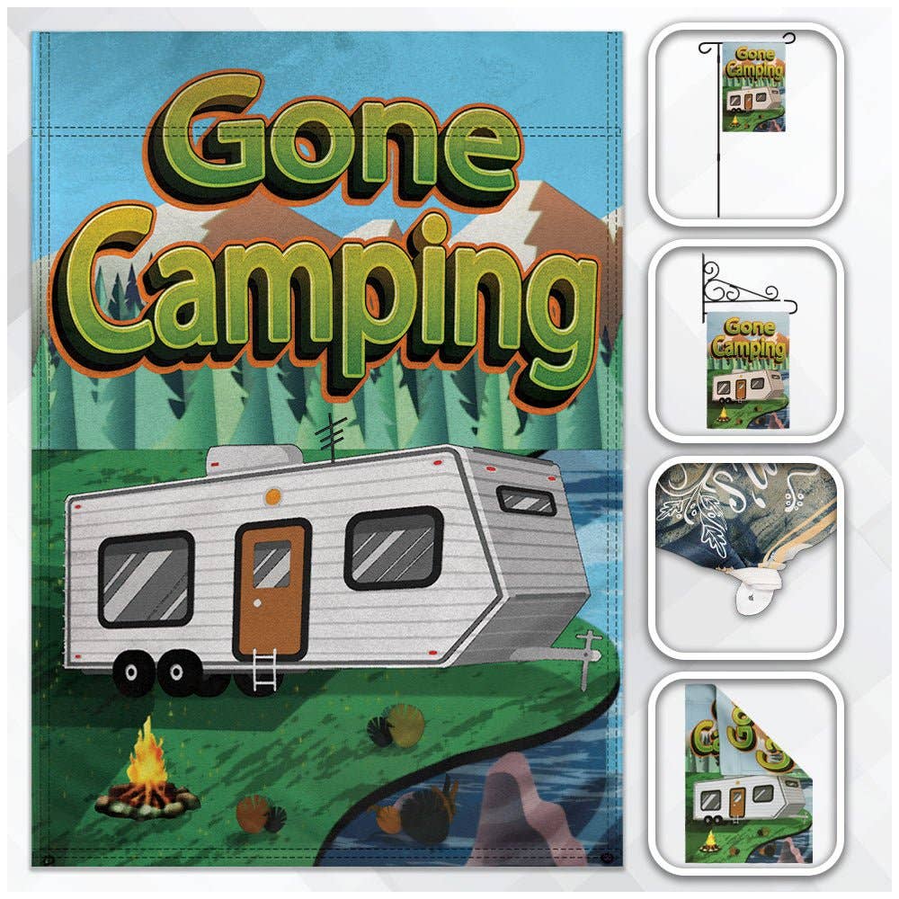 Flags Importer - Wholesale Flag - H&G Studios Gone Camping 12x18in Garden Flag0