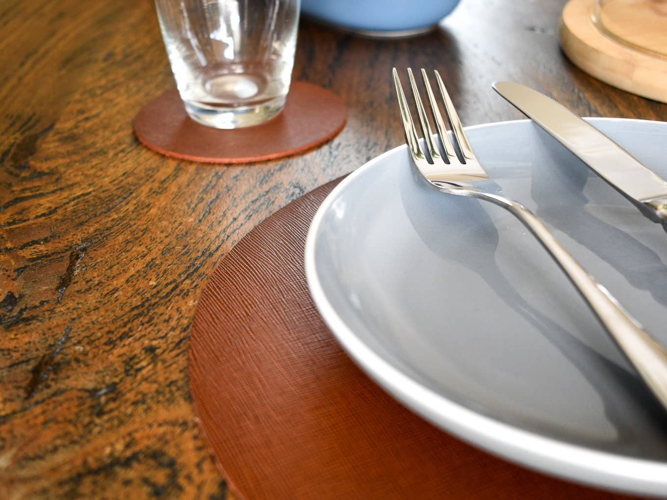 Integral Leather - Wholesale Placemat - Saffiano Leather Placemat and Coaster Set | Personalised Table Setting | Full Grain Dining4