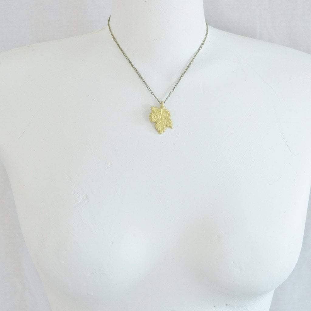 Alora Boutique Inc. - Wholesale Pendant/Charm Necklace - I Love Canada | Small Maple Leaf Necklace | Recycled Brass2