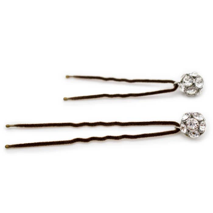 Frenchies - Wholesale Hair Pin - Frenchies with Charms - Brown6