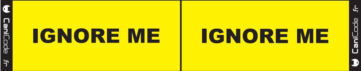 AniCode - Wholesale Pet Collar Charm - Dog - Scratch front/back CaniCode® IGNORE ME1