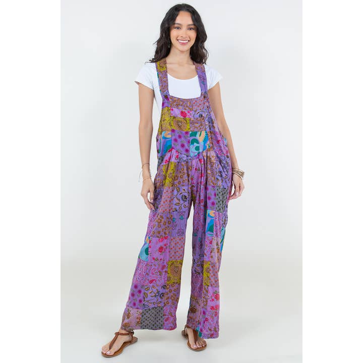 Printed Cotton Patchwork Overalls for wholesale by Avatar Imports LLC