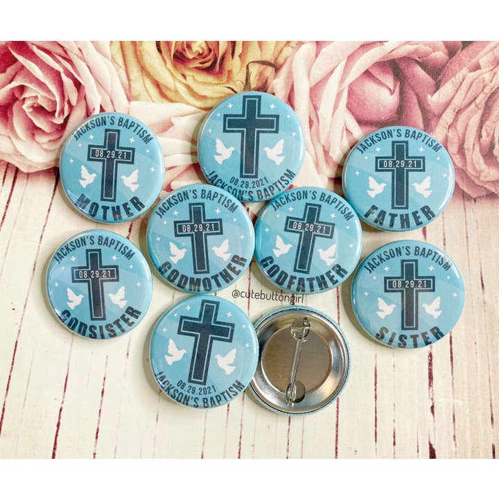 1.25in & 2.25in Baptism for wholesale by Cute as a Button Girl