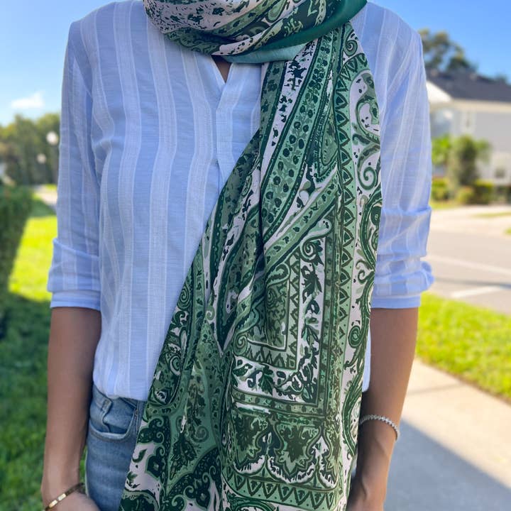 Pashmina Verde, Envolvimento Suave para Mulheres, Envolvimento Sedoso por atacado de Umays Boho