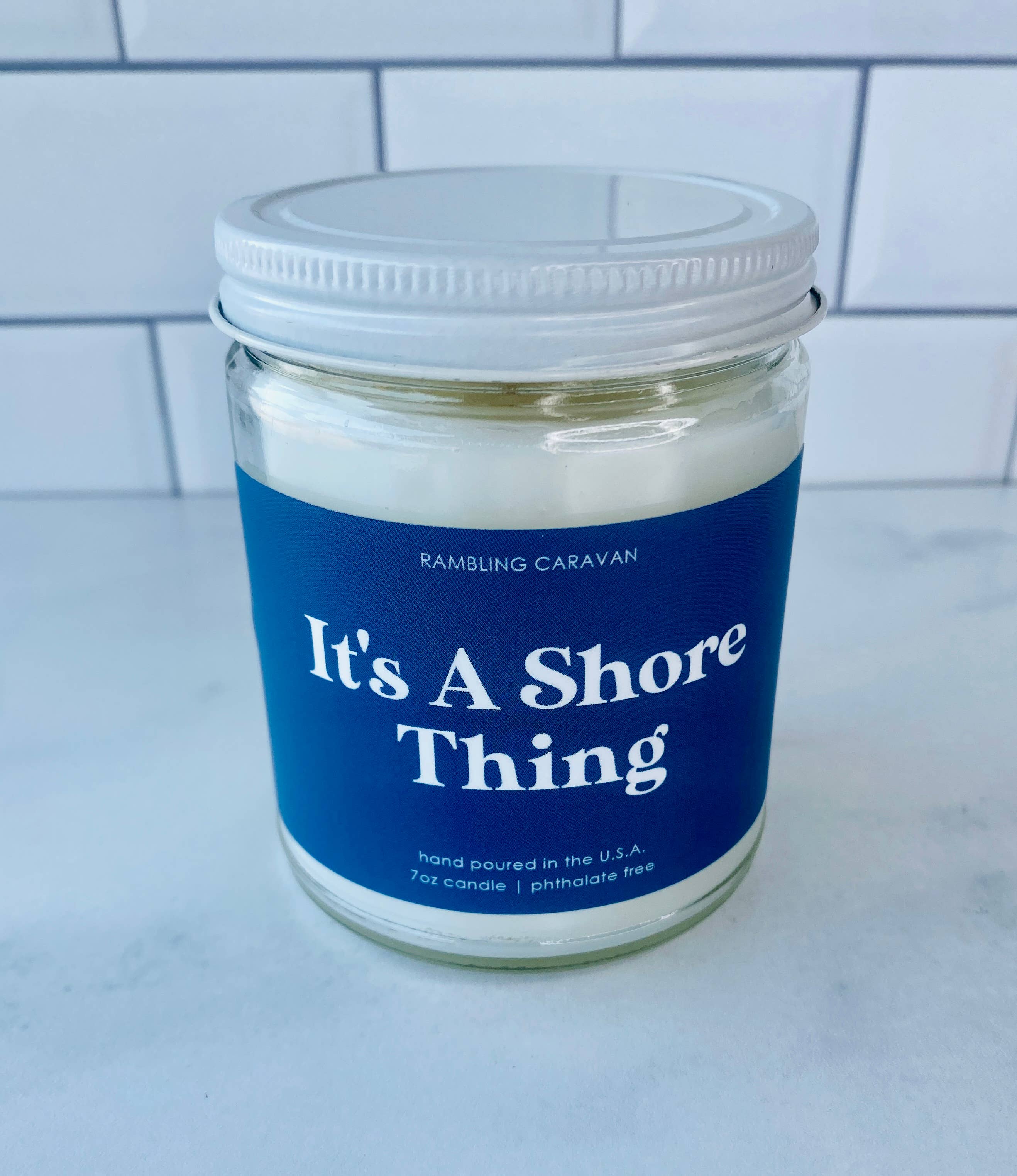 Classic Blue It's A Shore Thing Candle for wholesale on Faire3