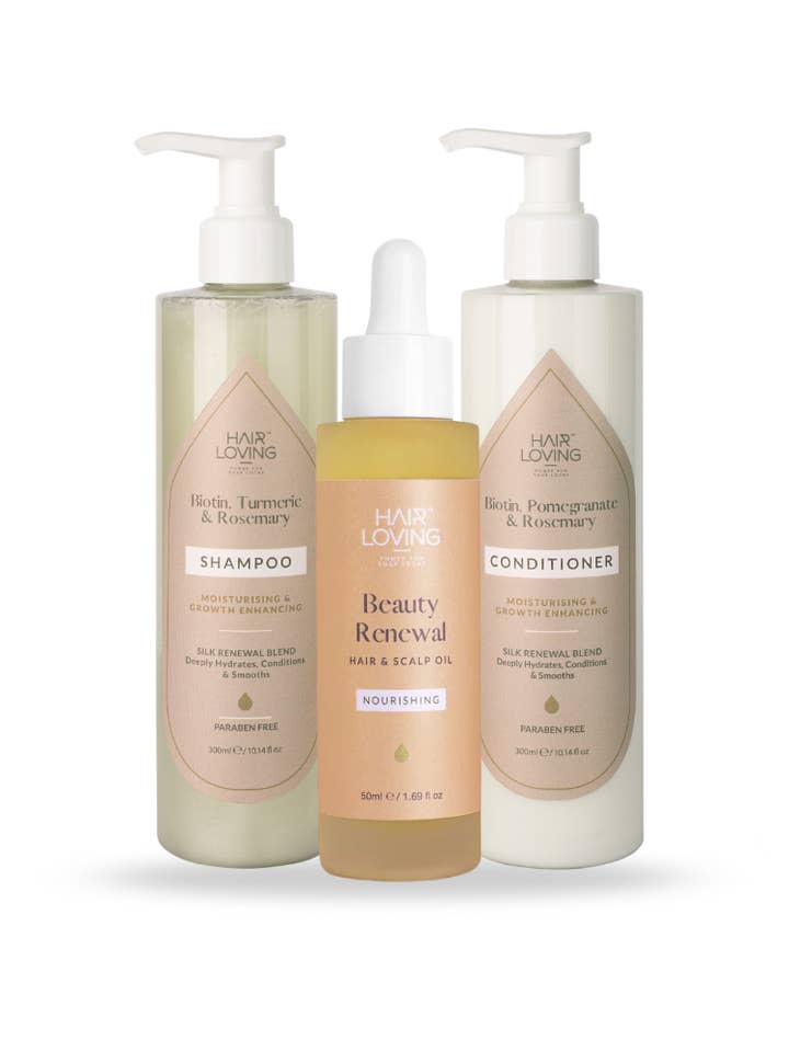 Silk Renewal Shampoo + Conditioner + Beauty Renewal Hair & Scalp Oil Combo Pack for wholesale by Hair Loving