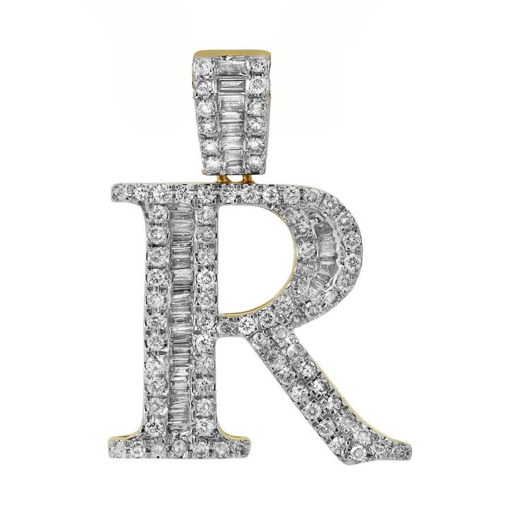 R Initial Diamantvedhæng 10K Gulguld - 0,86 karat for engroshandel hos LuvMyJewelry (LMJ)