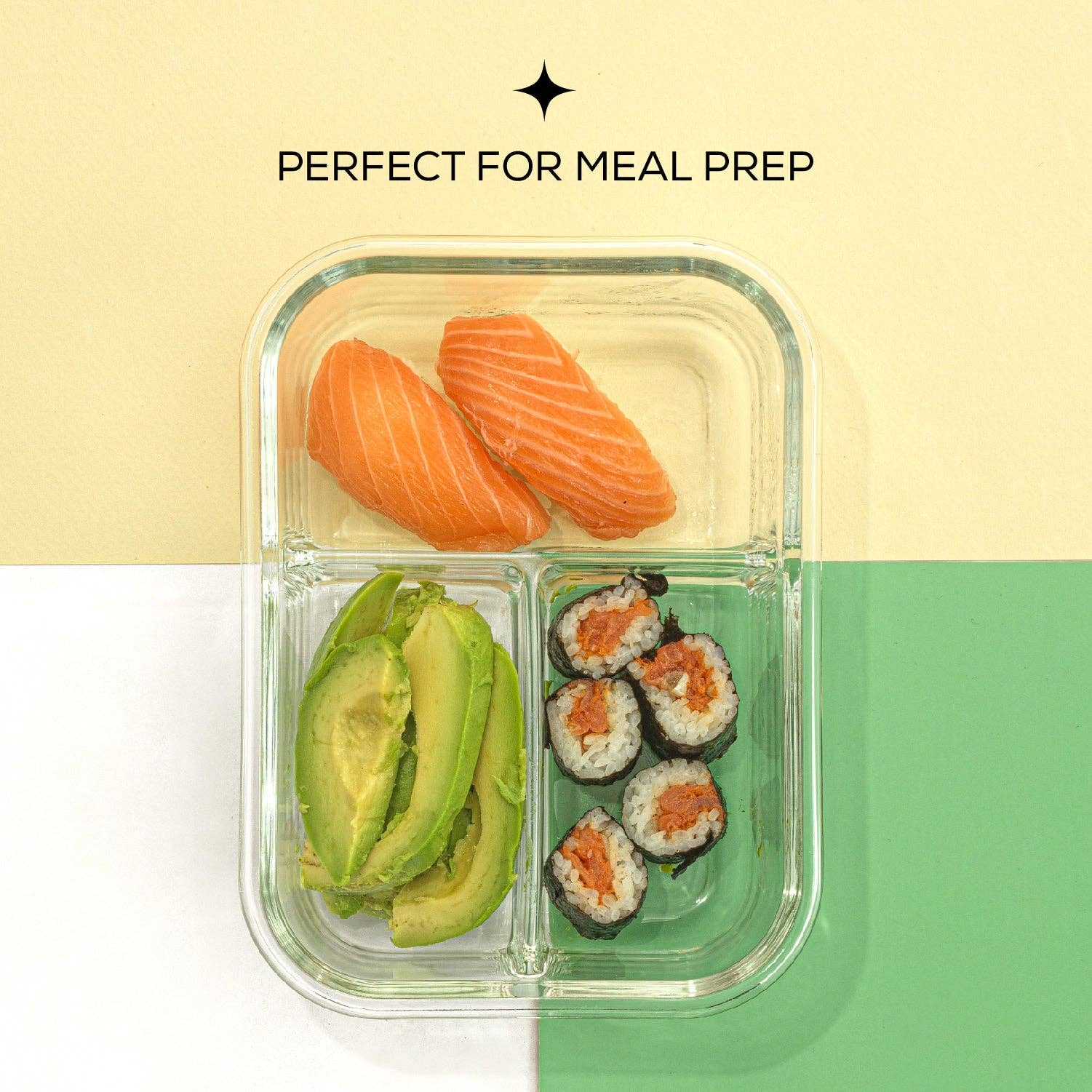 JoyJolt – wholesale Matlåda – JoyJolt 3-sektionsförvaringsbehållare för matberedning - uppsättning av 53