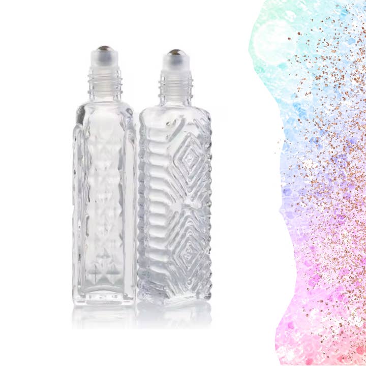 Essential Wellness - Body, Mind, Spirit - Wholesale Essential oil roll-on - DIAMOND Pattern 15ml Glass Roller Choice of Cap and Roller2