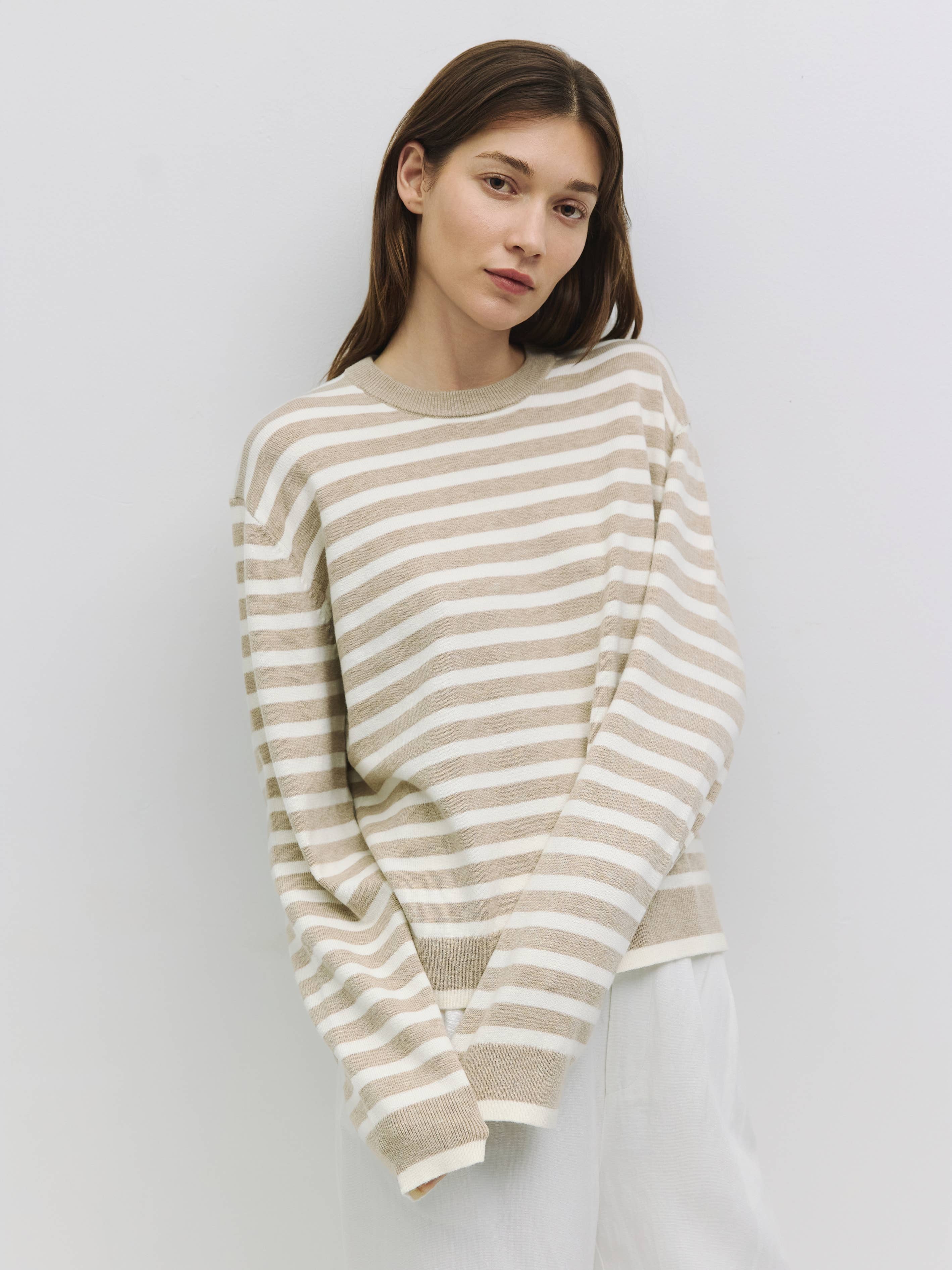 MOD REF - Wholesale Knit Sweater - Women's - The Klein Sweater | Striped Boyfriend Sweater7