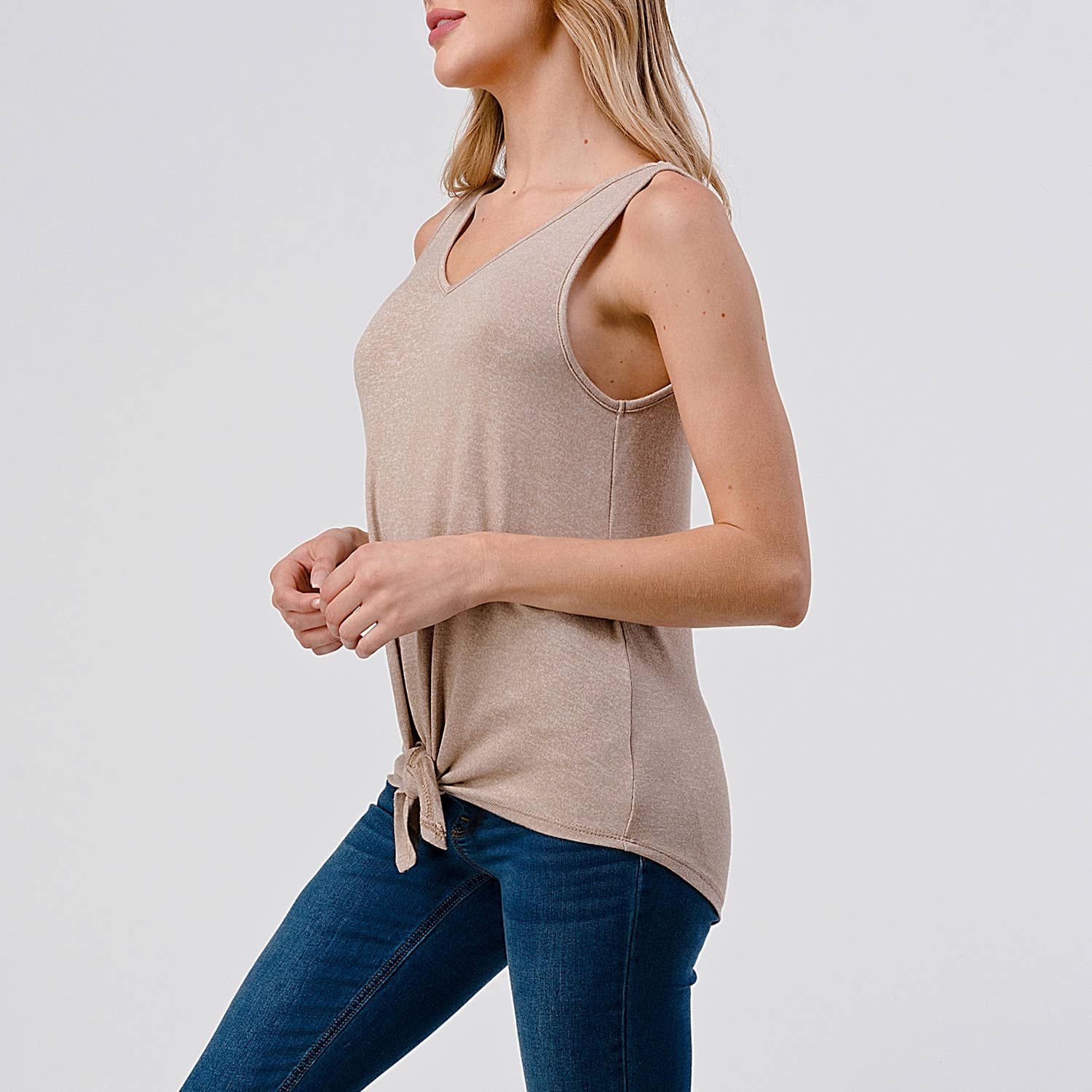 Heimious - Vente Débardeur – femme - Débardeur en tricot à encolure en V et coupe décontractée, T5862