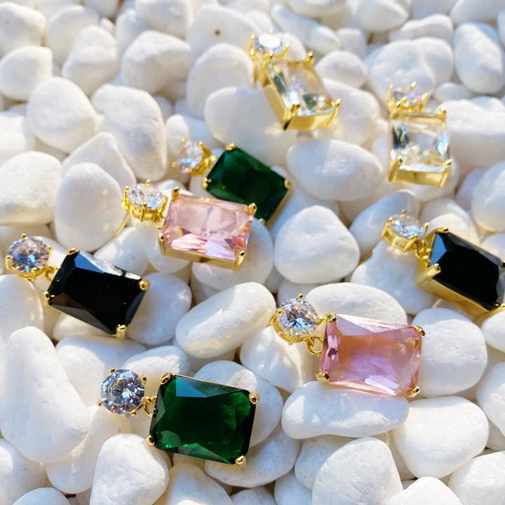 Ellison+Young - Wholesale Stud/Post Earrings - Banquet In Castle Jewel Earrings