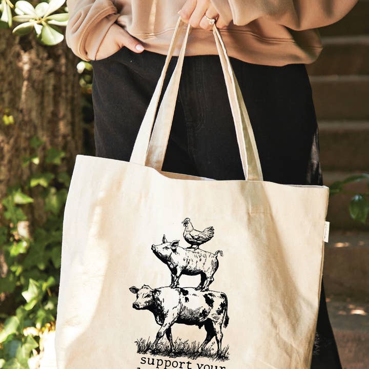 SUPPORT YOUR LOCAL FARMERS Canvas Tote Bag and other Purchase Wholesale high quality canvas tote bags. Free Returns & Net 60 Terms on Faire trending on Faire.