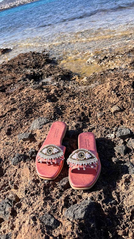 SIBYLLADELPHICA - Vente Sandales – femme - Sandales en cuir avec décoration œil protecteur "Crystalia"12