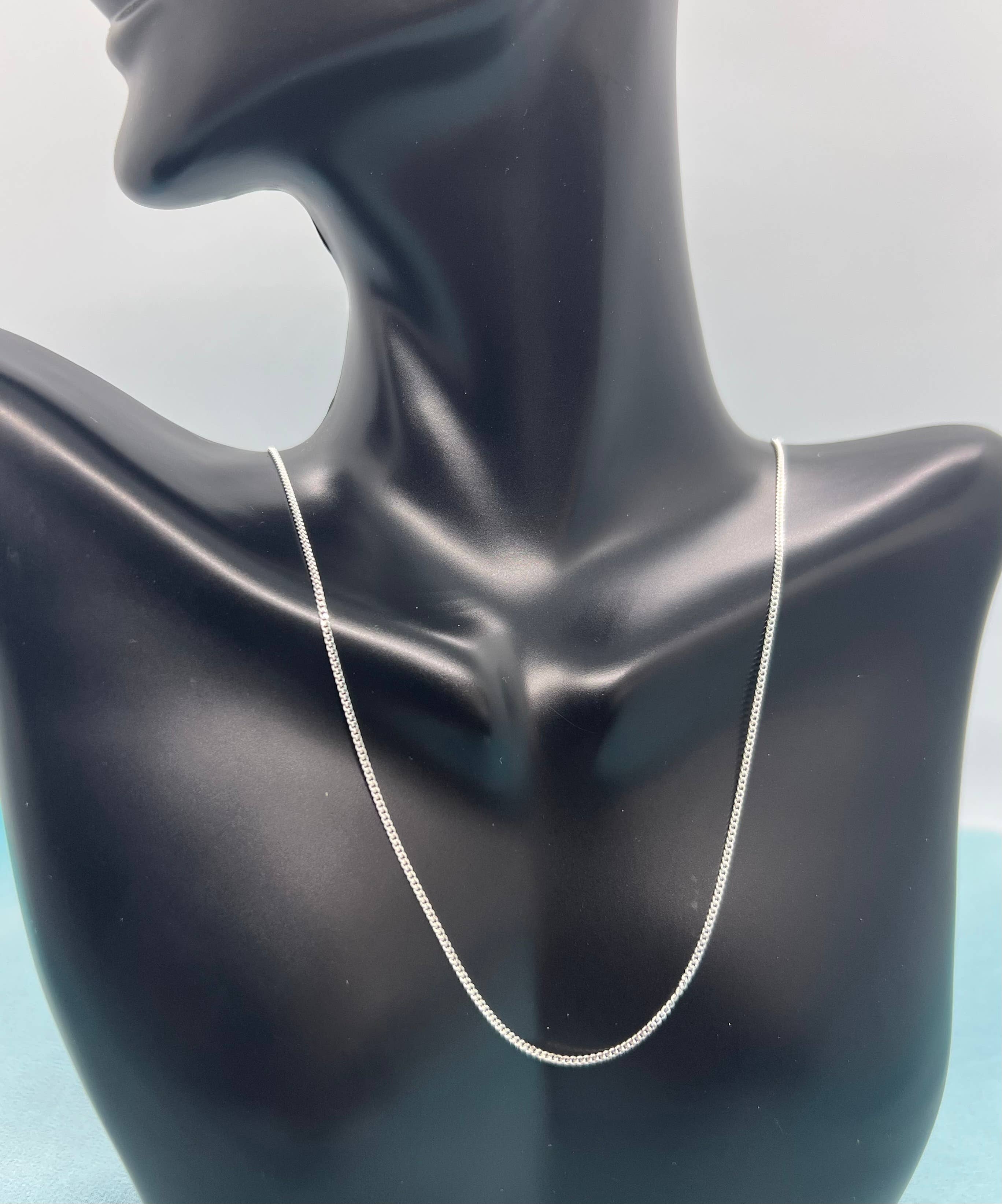 925silver&more - Wholesale Link & Chain Necklace - 1mm 925 Sterling Silver Curb link chain, women's necklace3