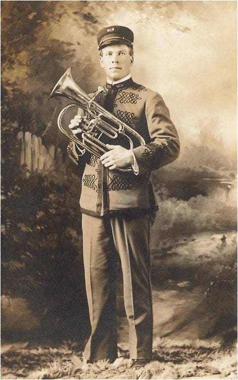 Found Image Press - Wholesale Postcard - Postcard AP-448 Band Member with Small Tuba0