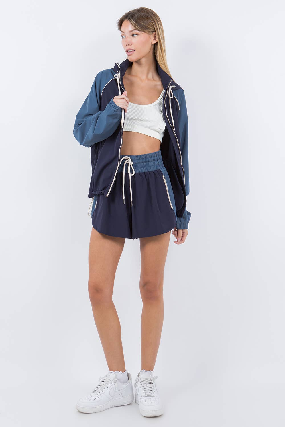 Whiteroom+Cactus - Wholesale Windbreaker - Women's - ZIP UP COLOR BLOCK WINDBREAKER1