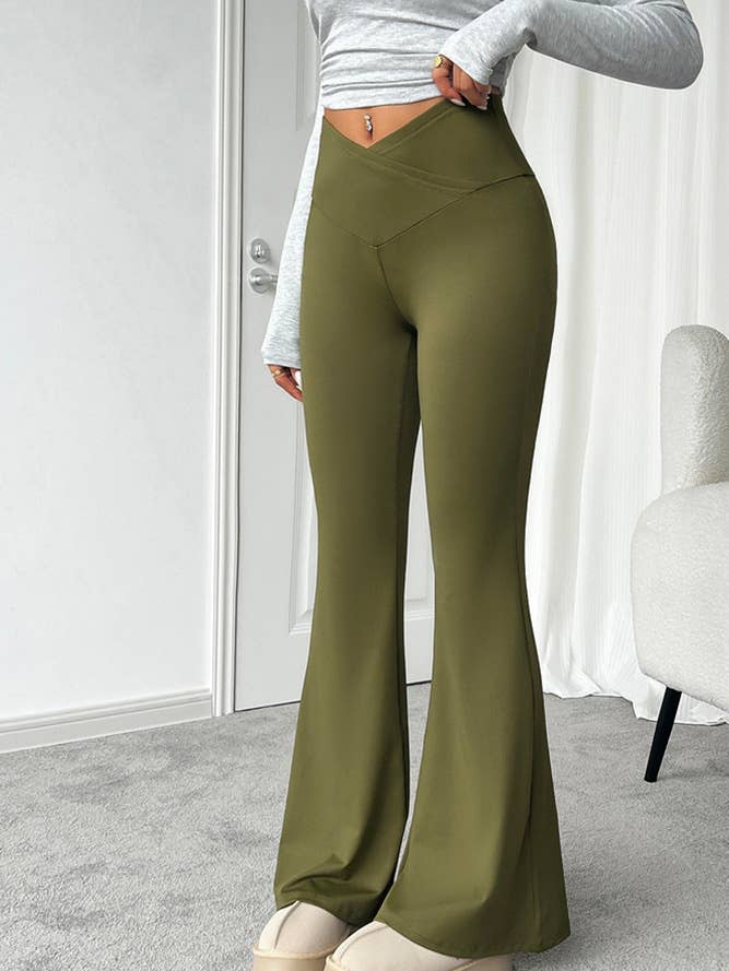 UNISHE - Wholesale Pants - Women's - High Waist Elastic Flare Yoga Pants DY234