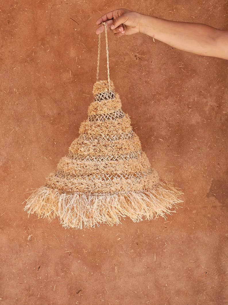 Melecraft - Wholesale Lamp Shade - Moroccan Straw and Raffia Pendant Light – Straw Lampshade0