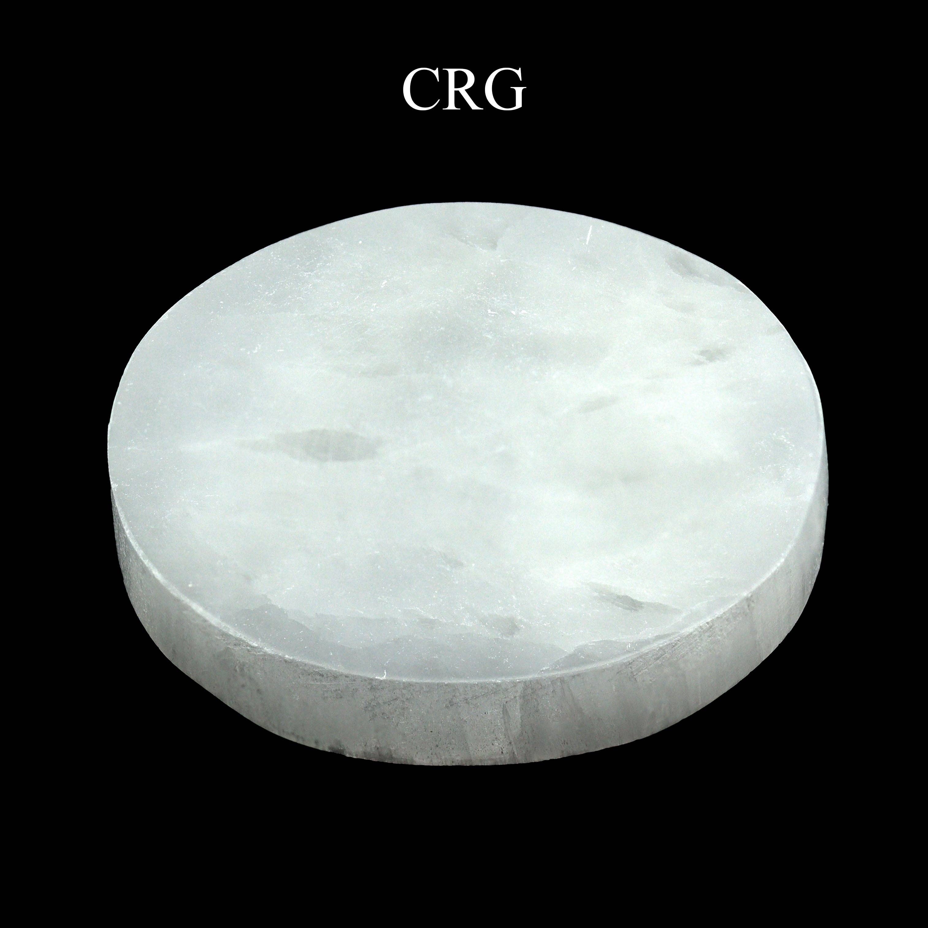 Crystal River Gems LLC - Wholesale Spiritual Stone/Crystal - QTY 1 - Selenite Slab Plate - Round / 10cm