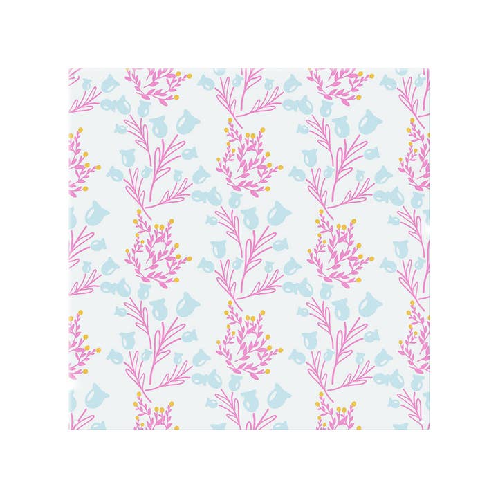 Crédence à motif de fleurs roses et bleues pour la vente par Benjamin Tate Design